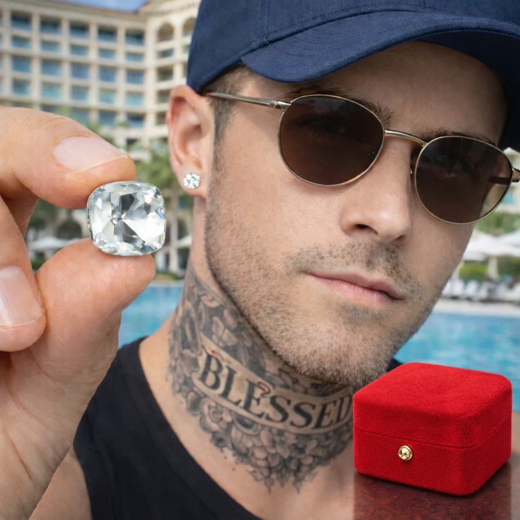 Brinco Ponto de Luz Prata 925 Zircônia Masculino 10mm Com Caixinha Veludo De Presente