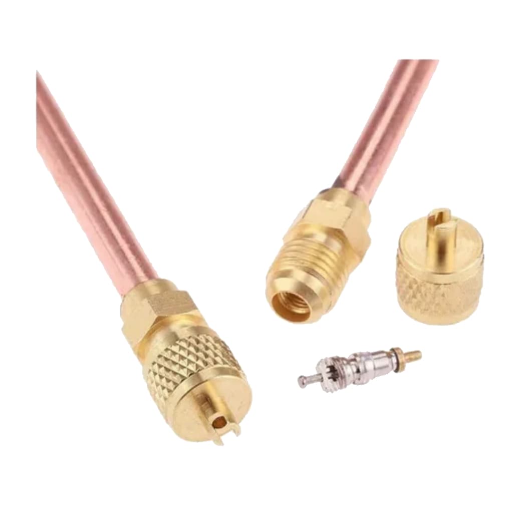 válvula serviço schrader 1/4 100mm cobre refrigeração escolha a variação 10 ou 20