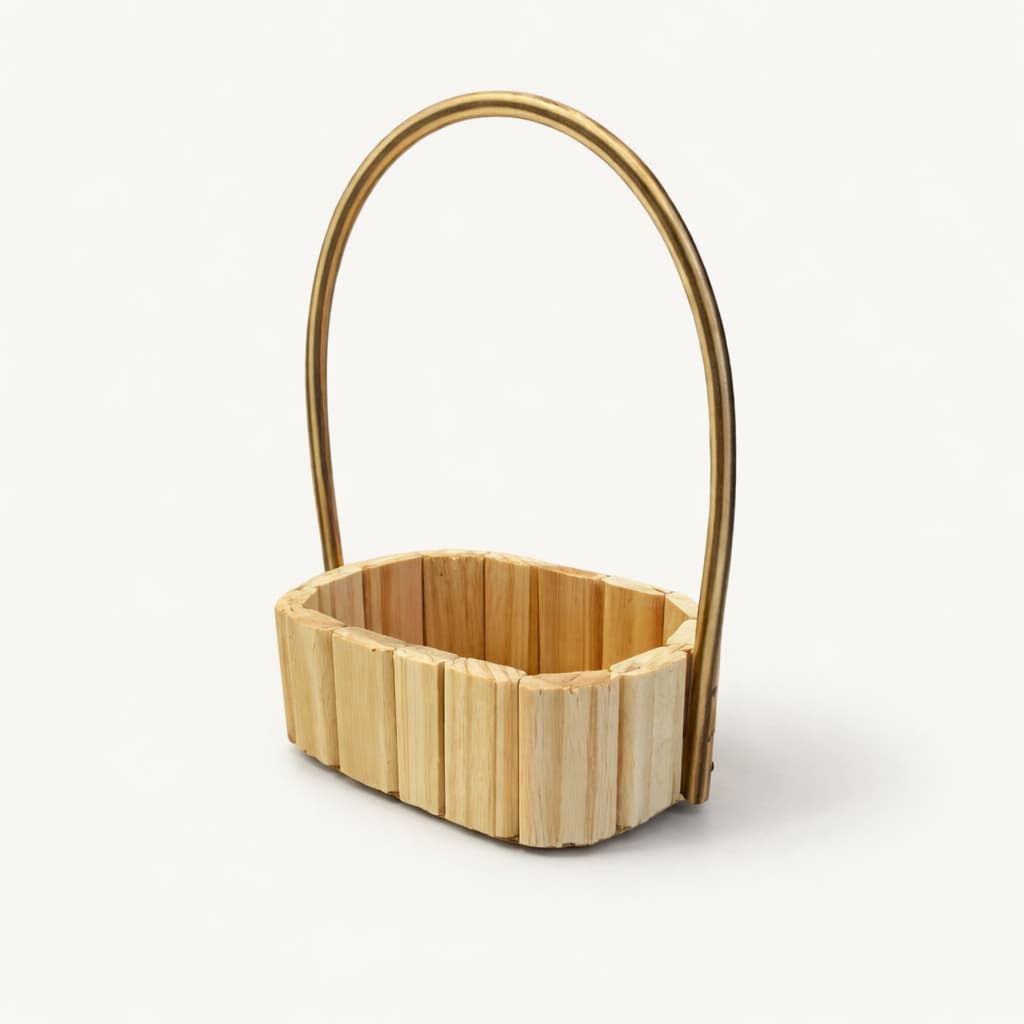 Kit Cestas 20un Fraldeira Oval Pinus Decoração 16cm  Decorativa Dia dos Namorados Mães Natal Páscoa