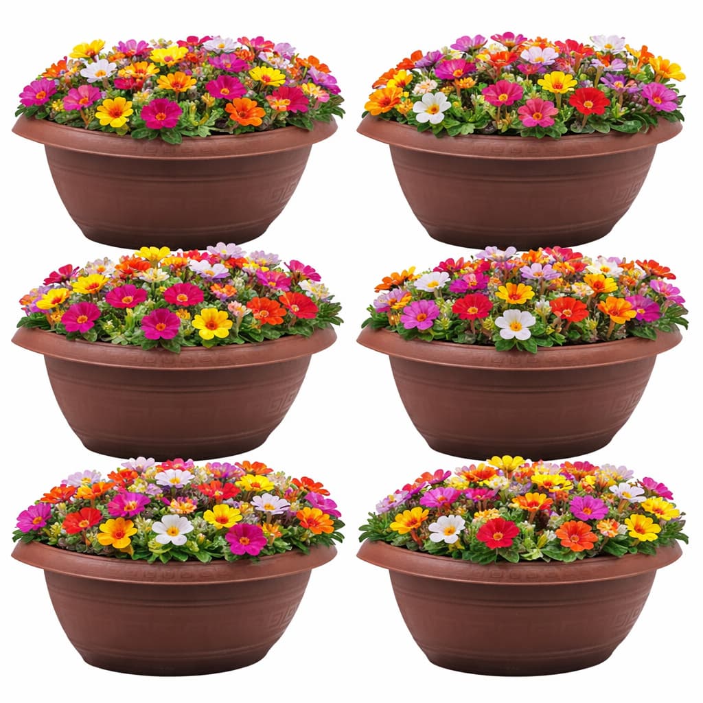 Conjunto 6 Vasos para Plantas Meia Lua de Parede 1,7 Litros Decoração Jardim