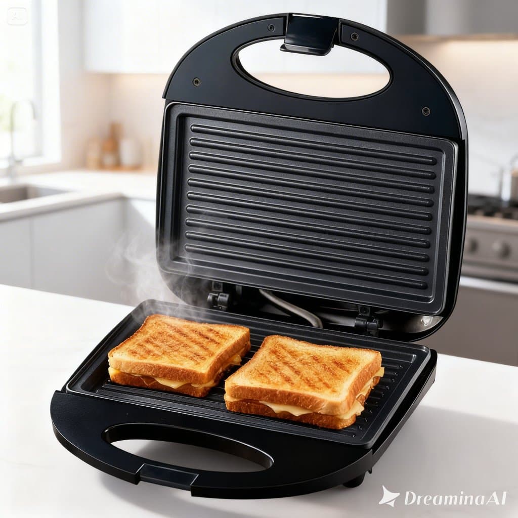Sanduicheira Grill Elétrica 2 Em 1 Antiaderente Prensa Dupla 750W 127V não gruda lanche Hamburguer