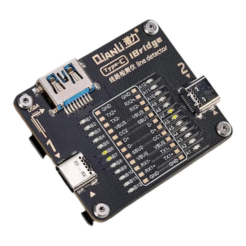 Testador de Circuitos Qlianli iBridge Tipo-C - Compatível com Cabos de Carregamento C para C / C para A