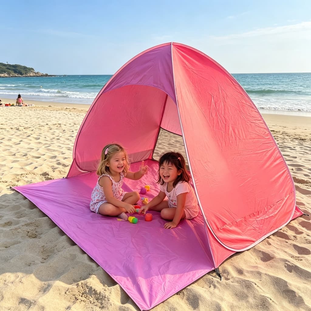 Toldo de Barraca de Praia Portátil e Instantânea | Proteção UV e Design Inovador
