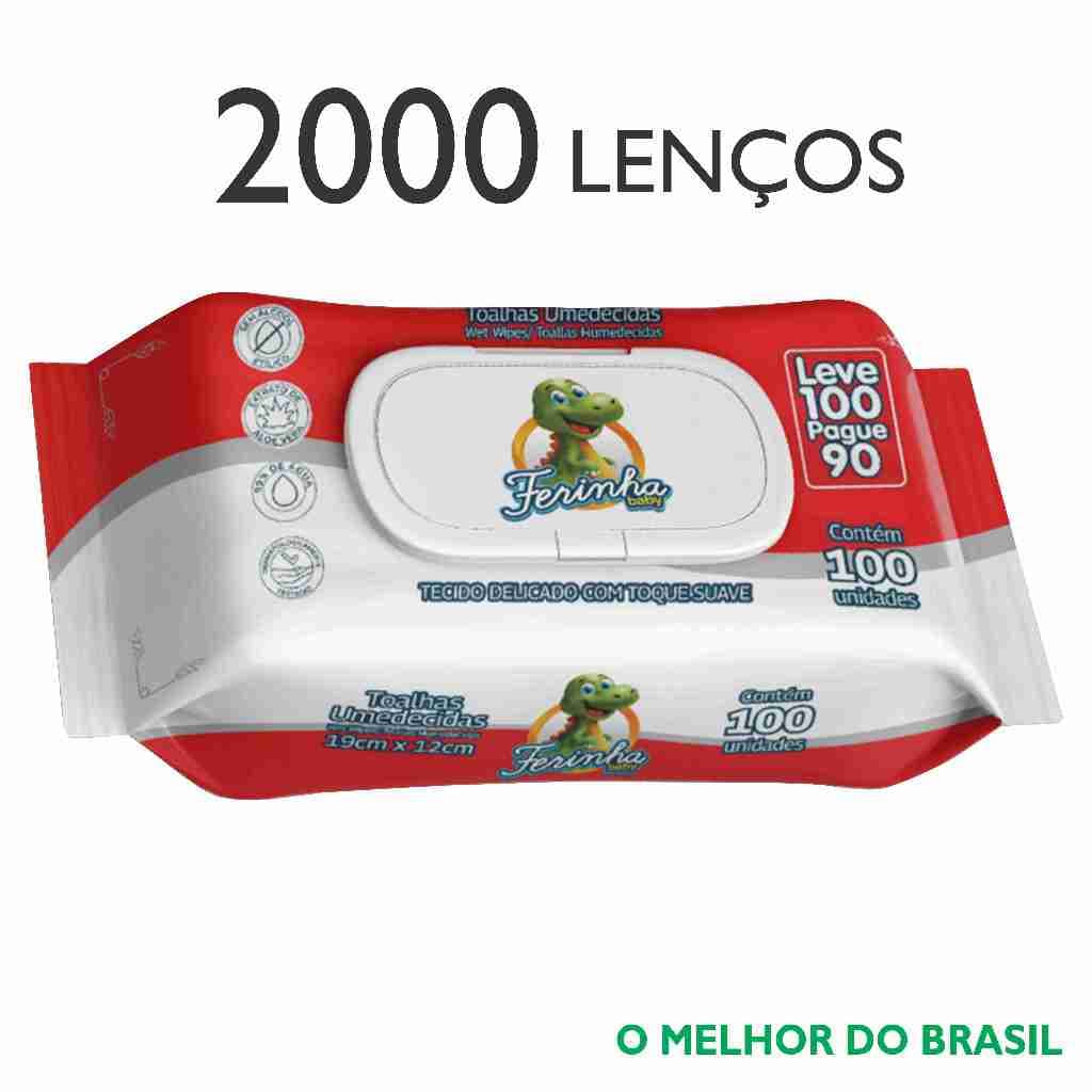 KIT 20 PACOTES DE LENÇOS UMEDECIDOS ATACADO PARA BEBE