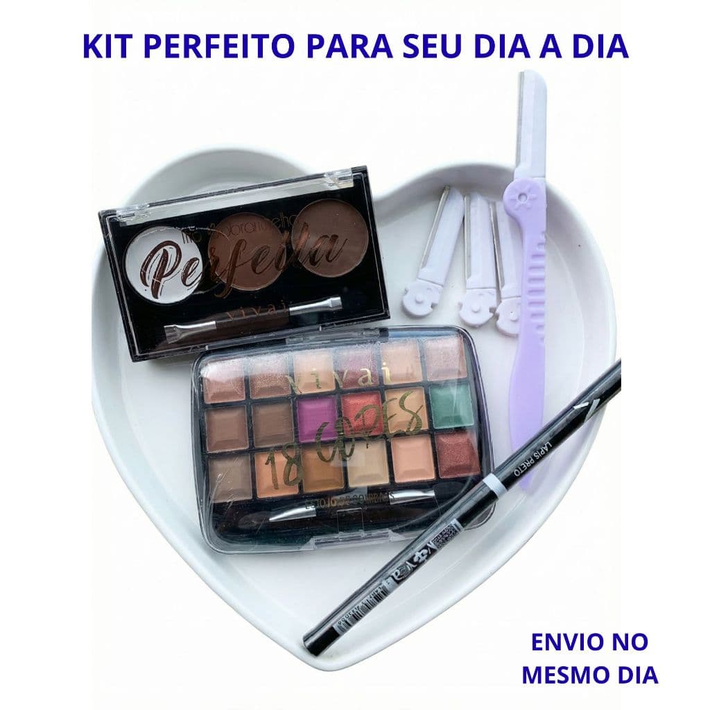 Kit Completo de Maquiagem e Design de Sobrancelhas Vivai + BRINDE