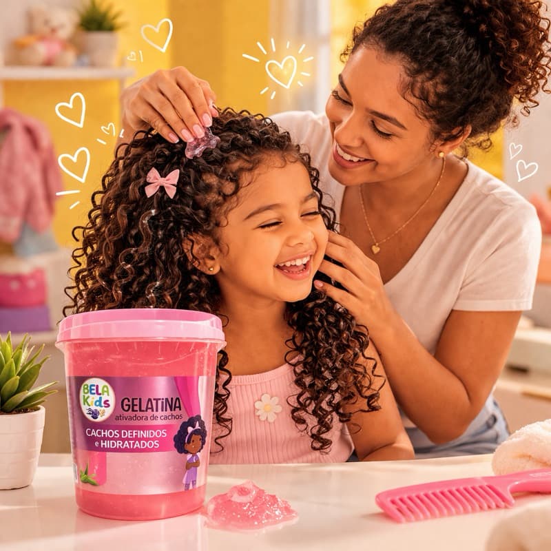 Gelatina Ativadora de Cachos Infantil 400g – Definição, Hidratação e Controle de Frizz