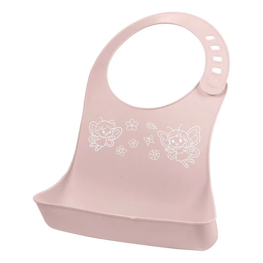 Babador Bebe Impermeavel Silicone Com Cata Migalhas Infantil