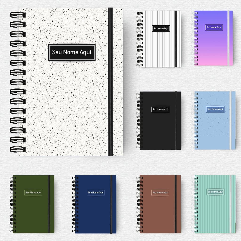 Planner Não Datado | Com ou sem Nome | A5 Capa Dura | Personalizado | Permanente |  Agenda Sem Data