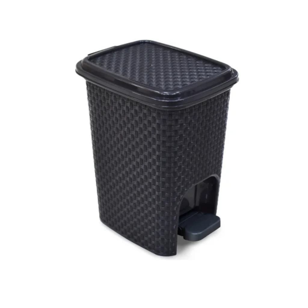 Lixeira 7l C/pedal Plástico Preta Cozinha Escritorio
