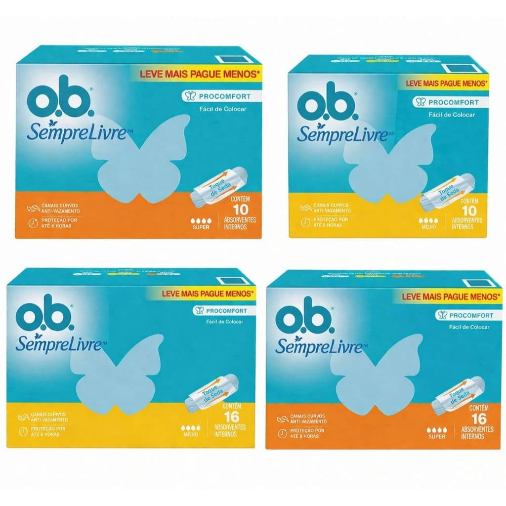 O.b Absorvente Interno SempreLivre 10 ou 16 Unidades Escolha o Seu