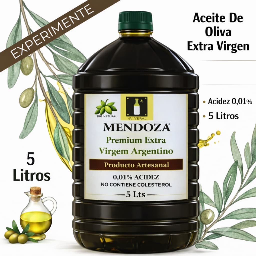 Aceite de Oliva Extra Virgen Mendoza 5 Litros 0,01% Acidez