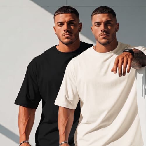 Kit 2 Camisa Larga Masculina Camiseta Oversized Feminina Streetwear Algodão Premium Lisa Sem Estampa Unissex Treino Casu