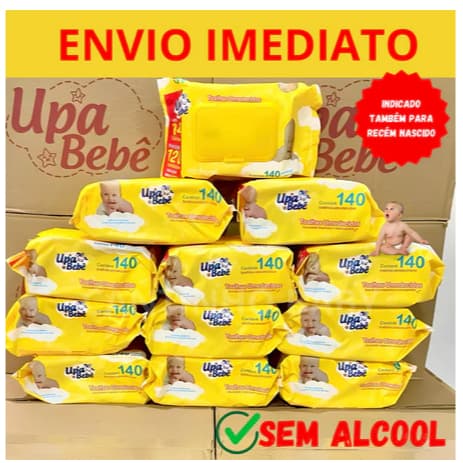 kit com 4 pacotes Lencinho Umedecido... Com 560 Unidades Toalhinhas umedecido Upa Bebe Barato