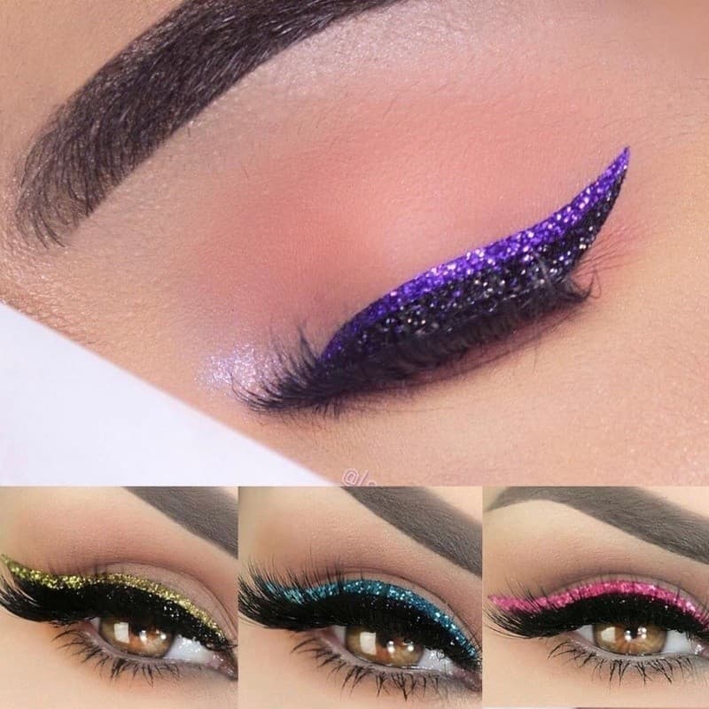 KIT 3/6 Cartelas Delineador Adesivo – 5 Pares por Cartela Eyeliner Prático Colorido - Aleatório