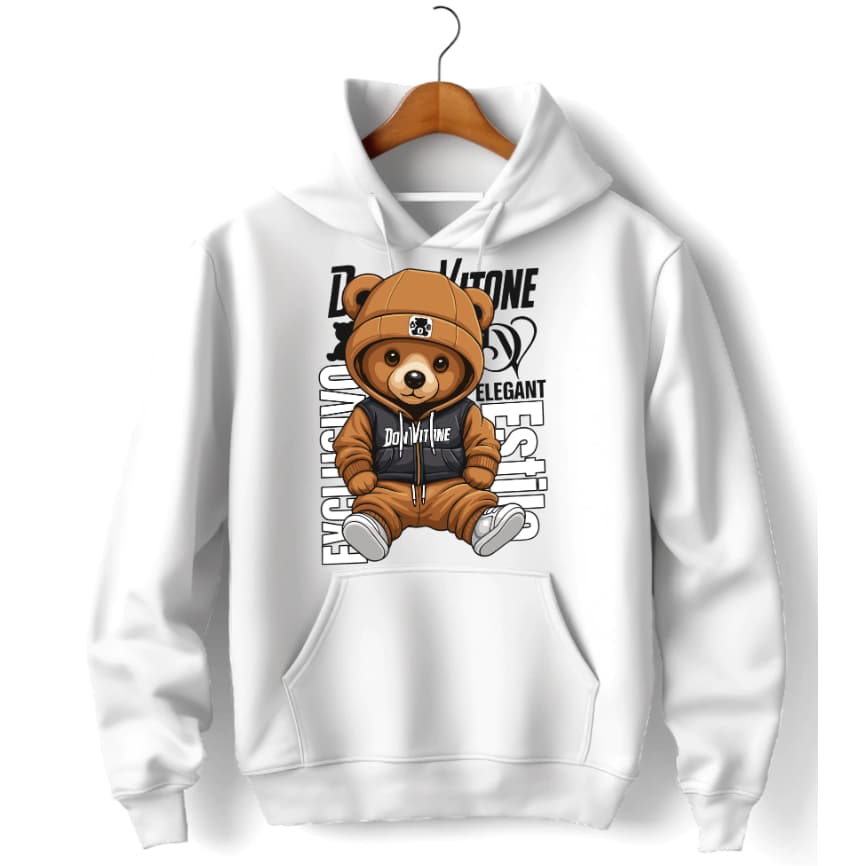 Moletom Agasalho Estampado Urso Streetwear Style Casaco Cordão Capuz Envio Rapido Unissex Urbano