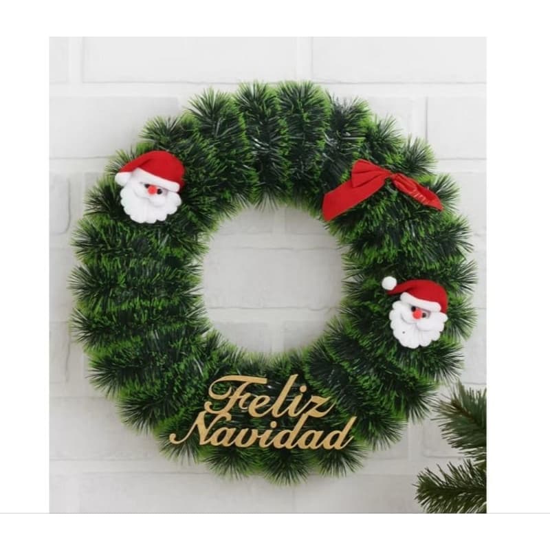 Guirlanda De Natal Enfeite Com Laço Vermelho Para Porta
