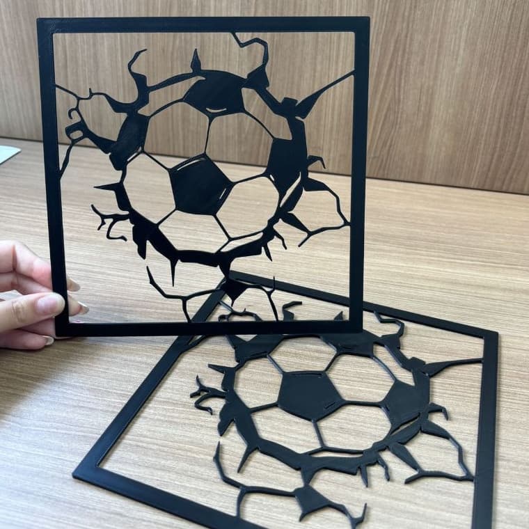 Quadro Decorativo Futebol 3D Parede Placa Bola Futebol Decoração Quarto Masculino