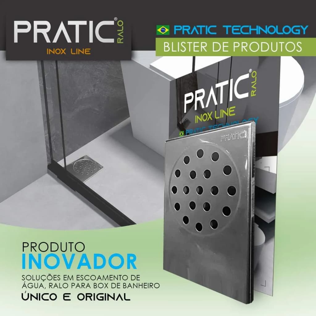 Ralo Inteligente Pratic Aço Inox para Box de Banheiro