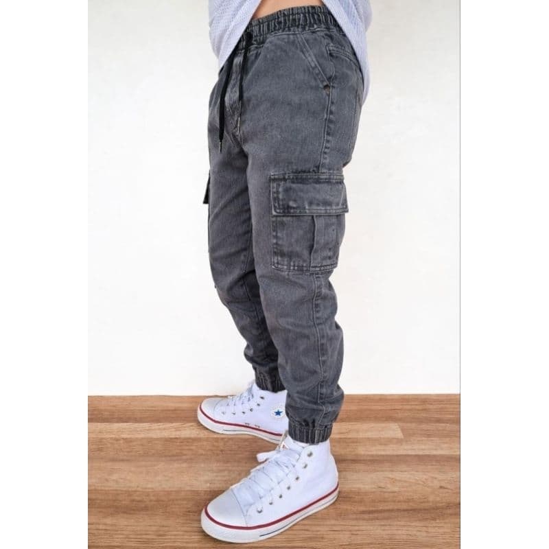 CALÇA JEANS JOGGER  MASCULINA JUVENIL CALÇA JEANS COM ELASTANO MENINO INFANTIL CALÇA  CARGO JOGGER  JUVENIL MENINO
