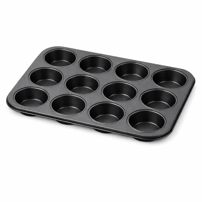 Forma Assadeira 12 Cavidades Antiaderente Aço Carbono Bolo Cupcake Muffin Pao Queijo