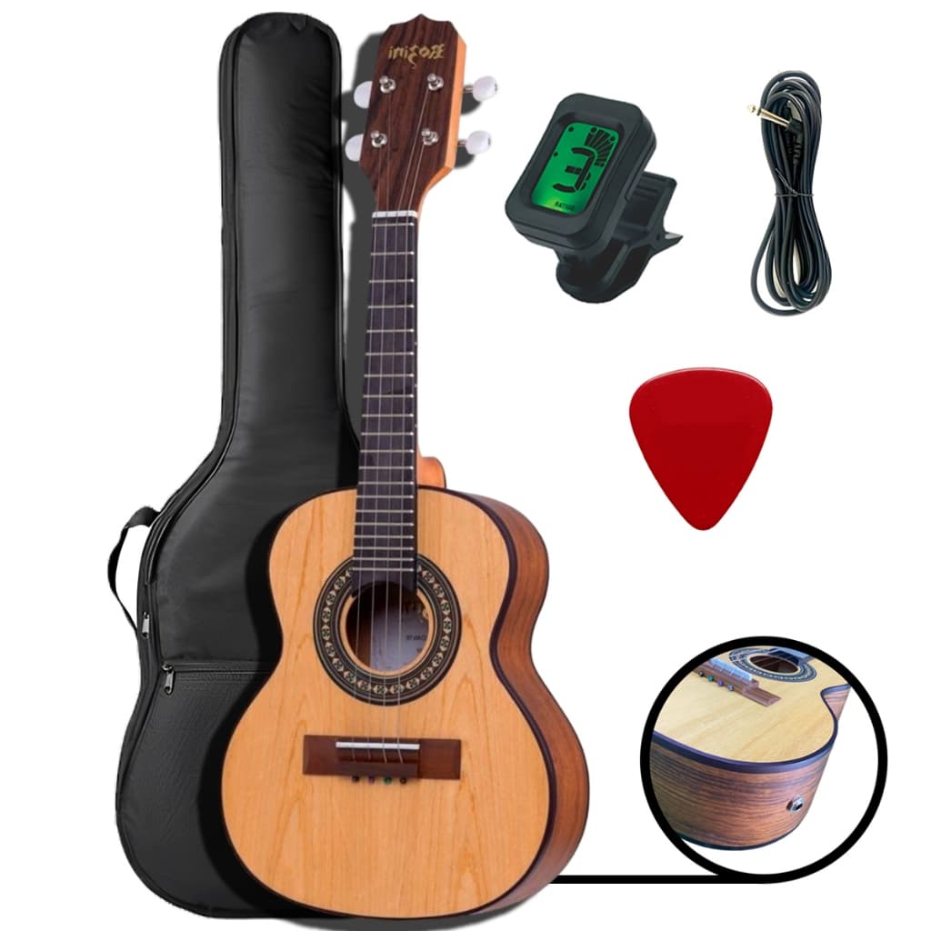 Cavaco Rozini RC10 Eletroacústico Estudante Canhoto Kit Com Capa, Afinador e Palheta
