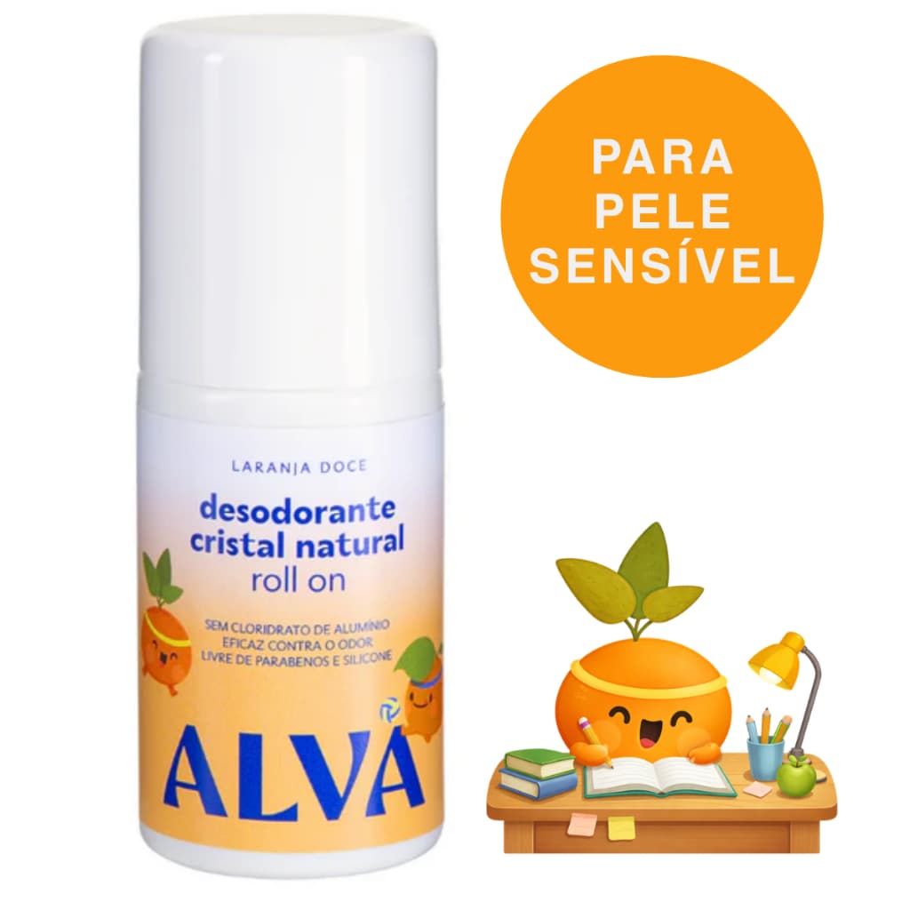 Desodorante Roll on Infantil Laranja Doce Vegano 50ml Alva
