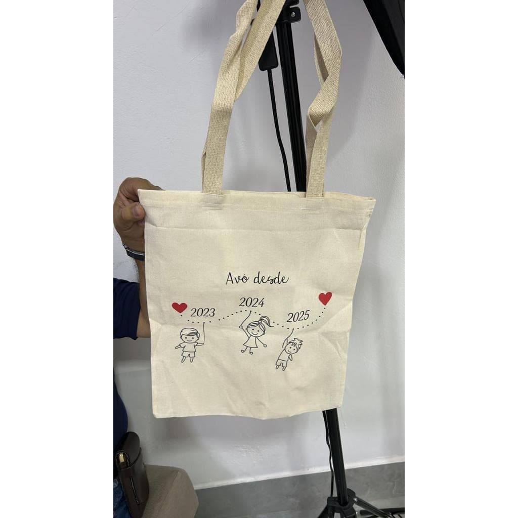 Ecobag personalizada dia das mães datas nascimento filhos bolsa personalizada mãe com bonequinhos 30x40cm