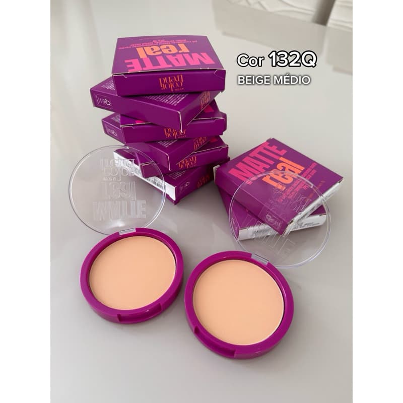 Pó Compacto Facial Matte Color Trend Matte Real FPS 10 -7g Bege Médio (132 Q)
