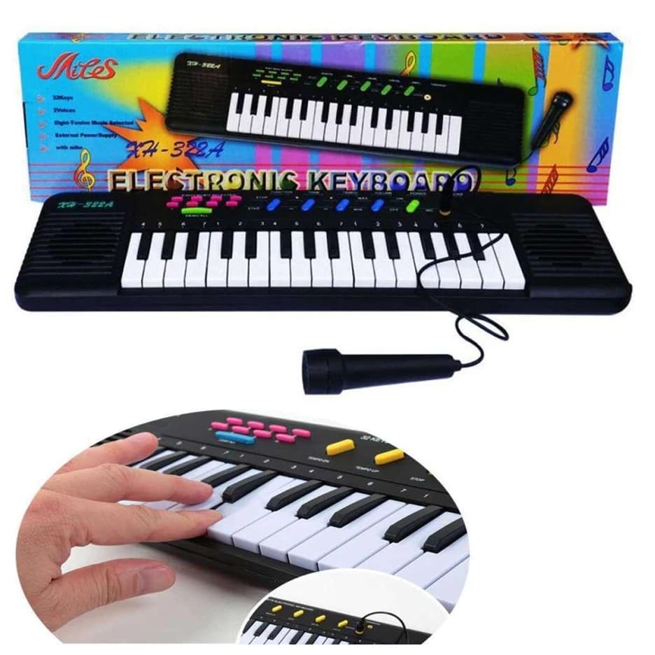 Teclado Piano com Microfone Brinquedo Infantil 32 teclas educativo