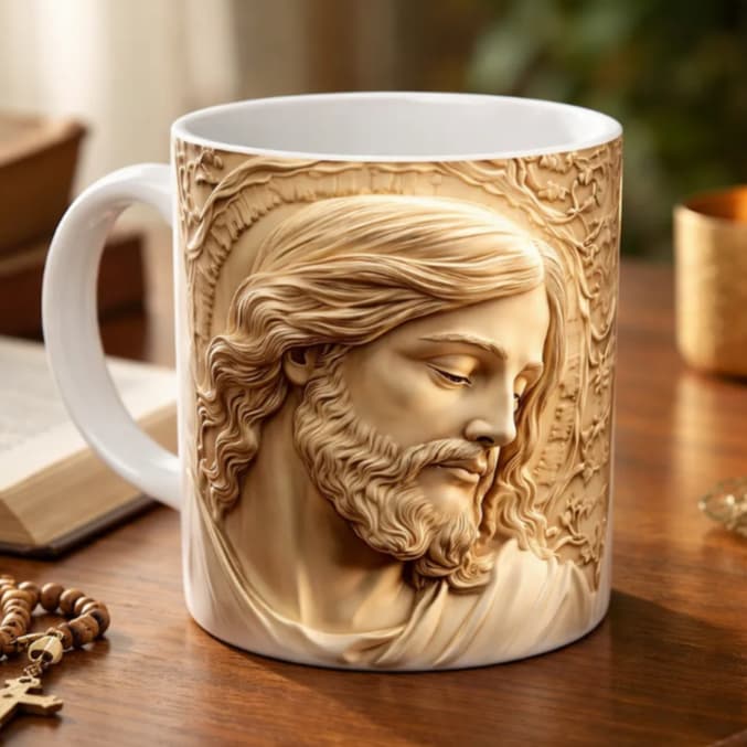 Caneca Religiosa com Estampa Religiosa