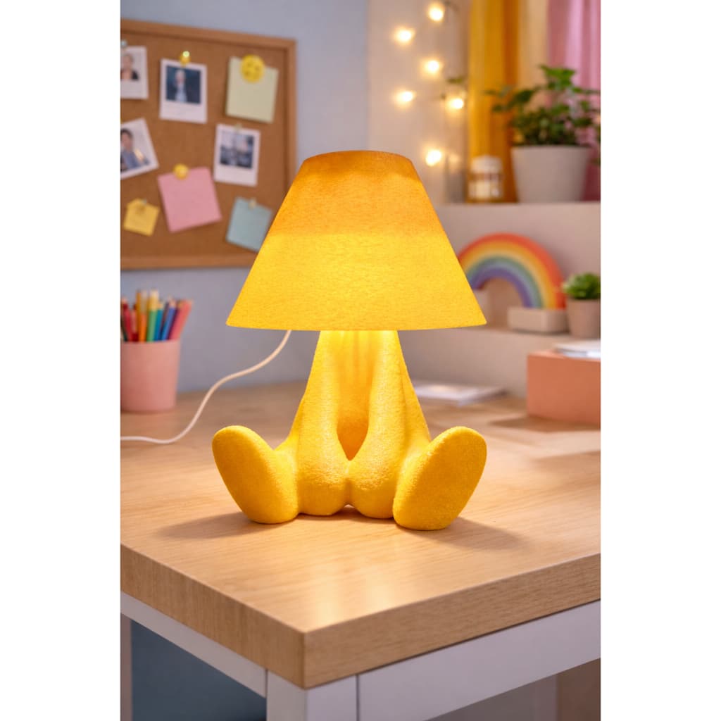 Luminária Decorativa Moderna LED Boneco Sentado - Abajur Criativo Luz Quarto  - Dia dos namorados