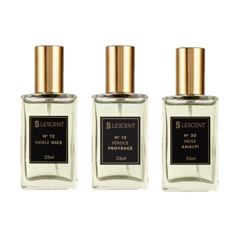Kit Trilogia Masculino Nº 12 + Nº 13 + Nº 20 25ml | Best-Seller | Fragrâncias Inspiradas, Elegantes e Versáteis