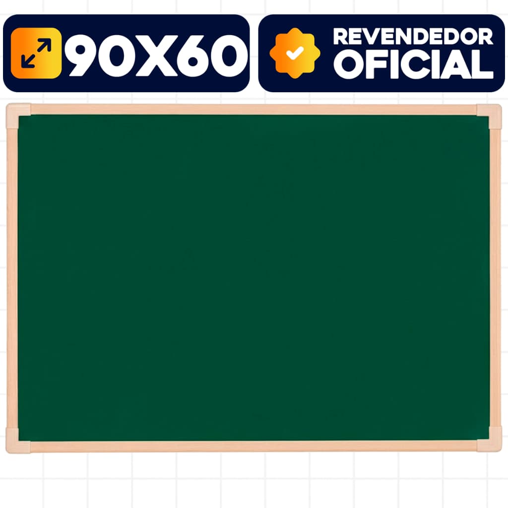 Lousa Quadro Verde Escolar 90x60cm Moldura Madeira Pinus Neo Giz Apagador Infantil Stalo