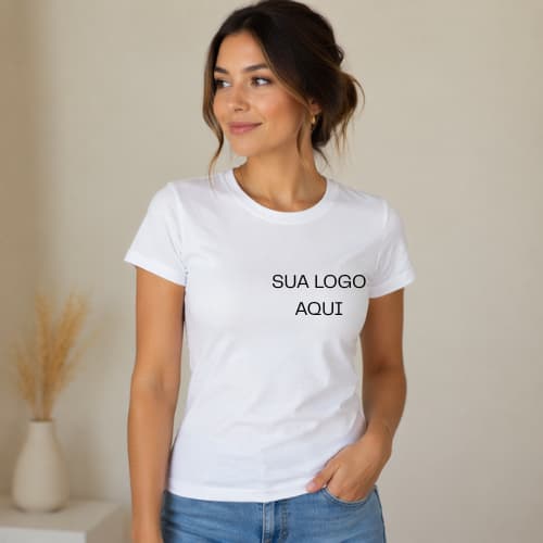Camiseta Baby Look Feminina Personalizada | Com Nome ou Logo