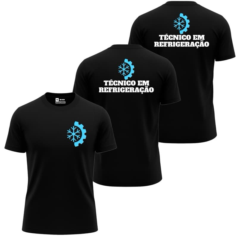 Kit 3 Camisas TÉCNICO EM REFRIGERAÇÃO MANUTENÇÃO E INSTALAÇÃO Uniforme Dry Fit Profissão Trabalho Camiseta Masculina