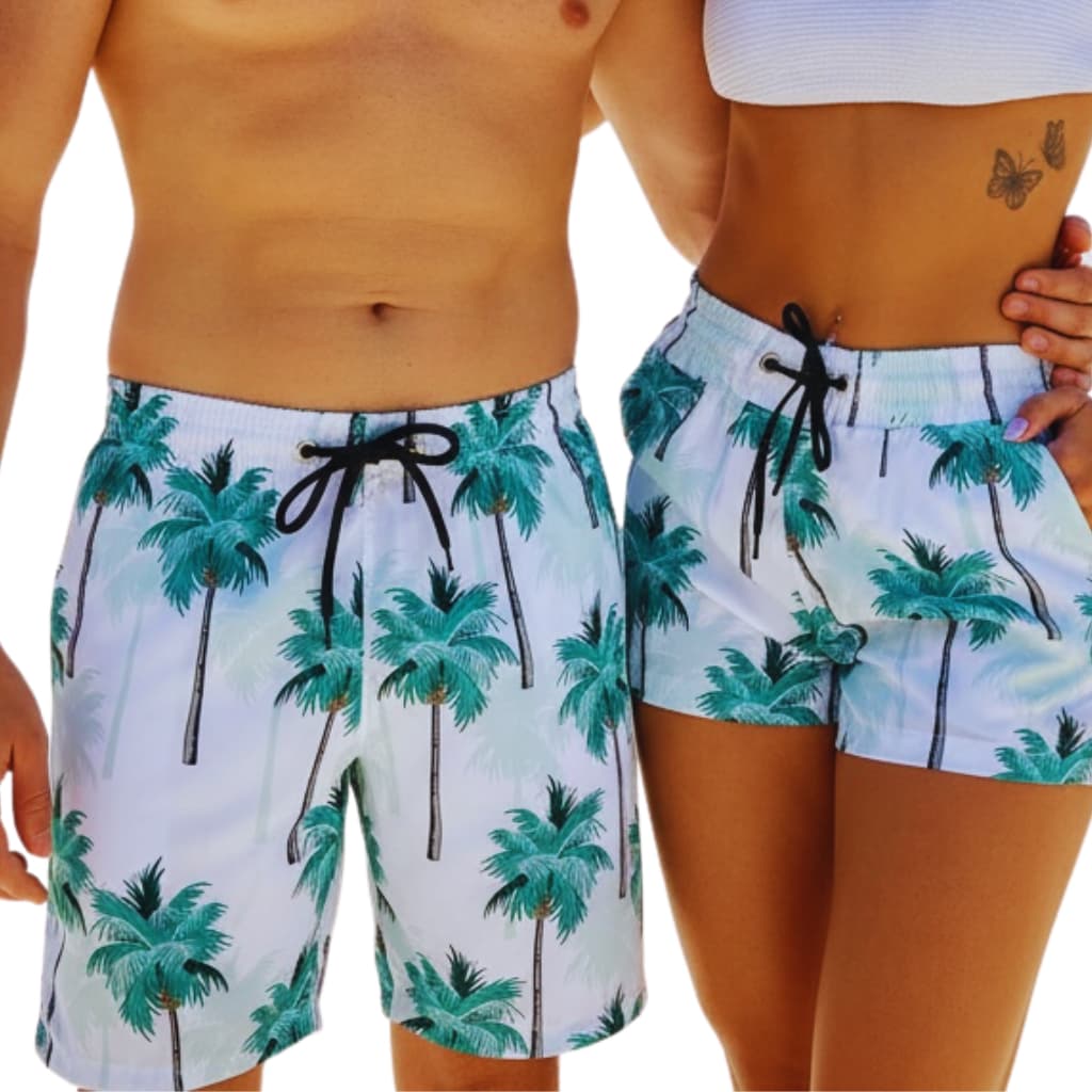 CONJUNTO DE SHORT E BERMUDA CASAL KIT NAMORADOS COMBINADINHO MOZAO