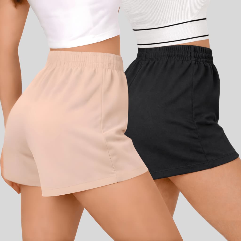Short Tactel Feminino Cintura Alta Macio Leve Confortavel Dia Dia Praia Piscina Basico Elegante P-GG