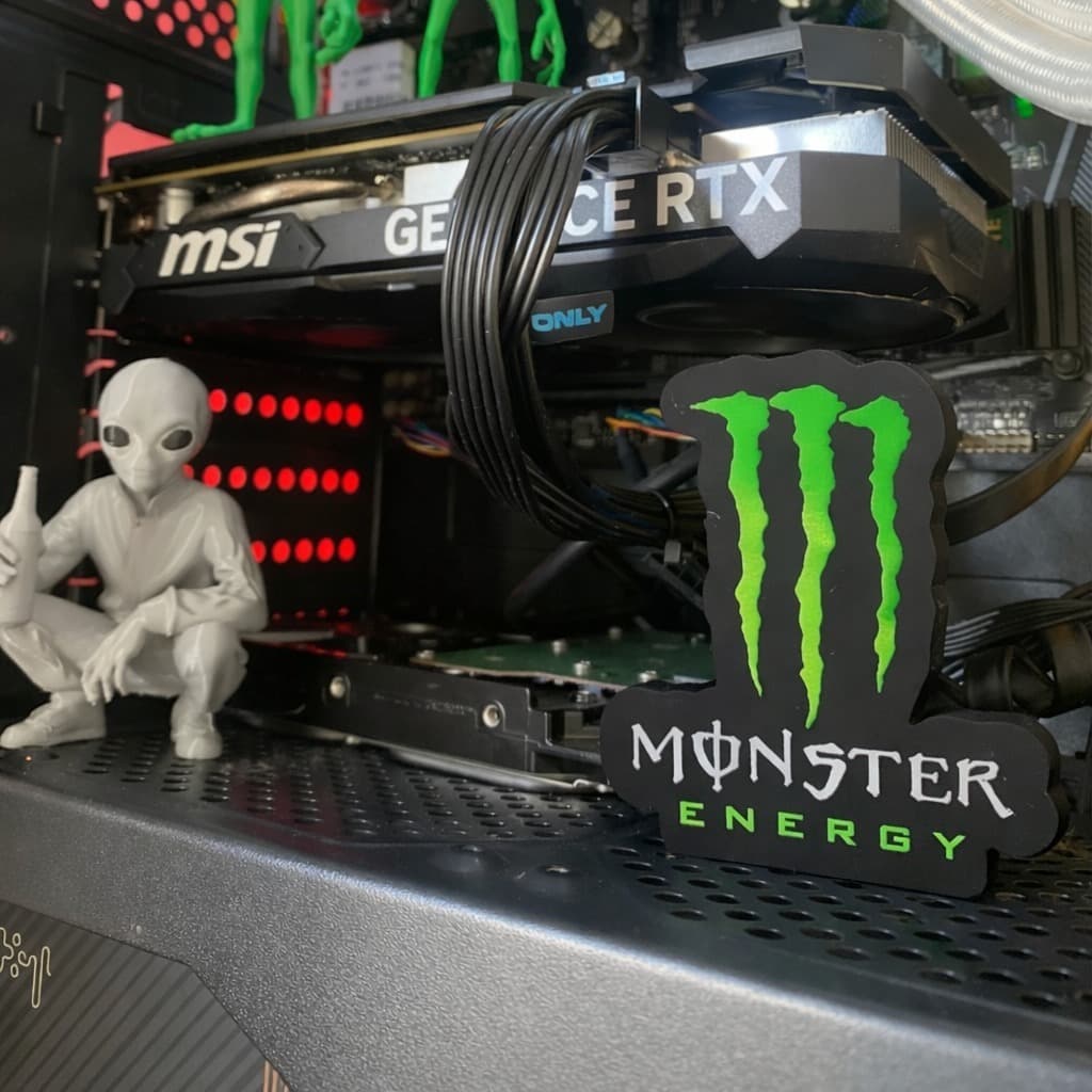 Suporte Vertical Ajustável Estilo Monster para Placa de Vídeo GPU 7 a 13 cm PC Gamer Gabinete
