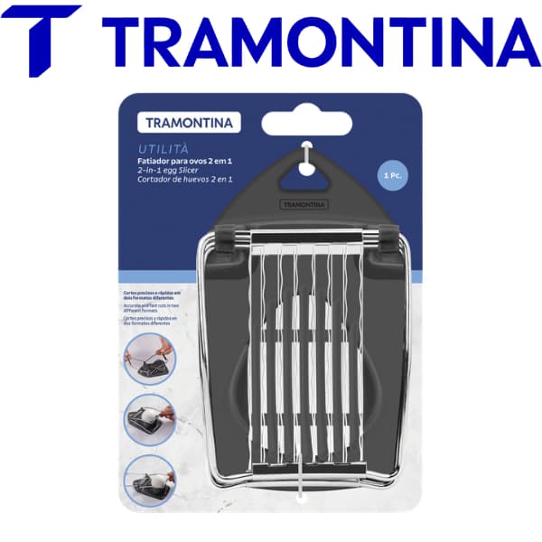 Fatiador de Ovos 2 em 1 Tramontina Utilitá em Aço Inox e Polipropileno Cinza