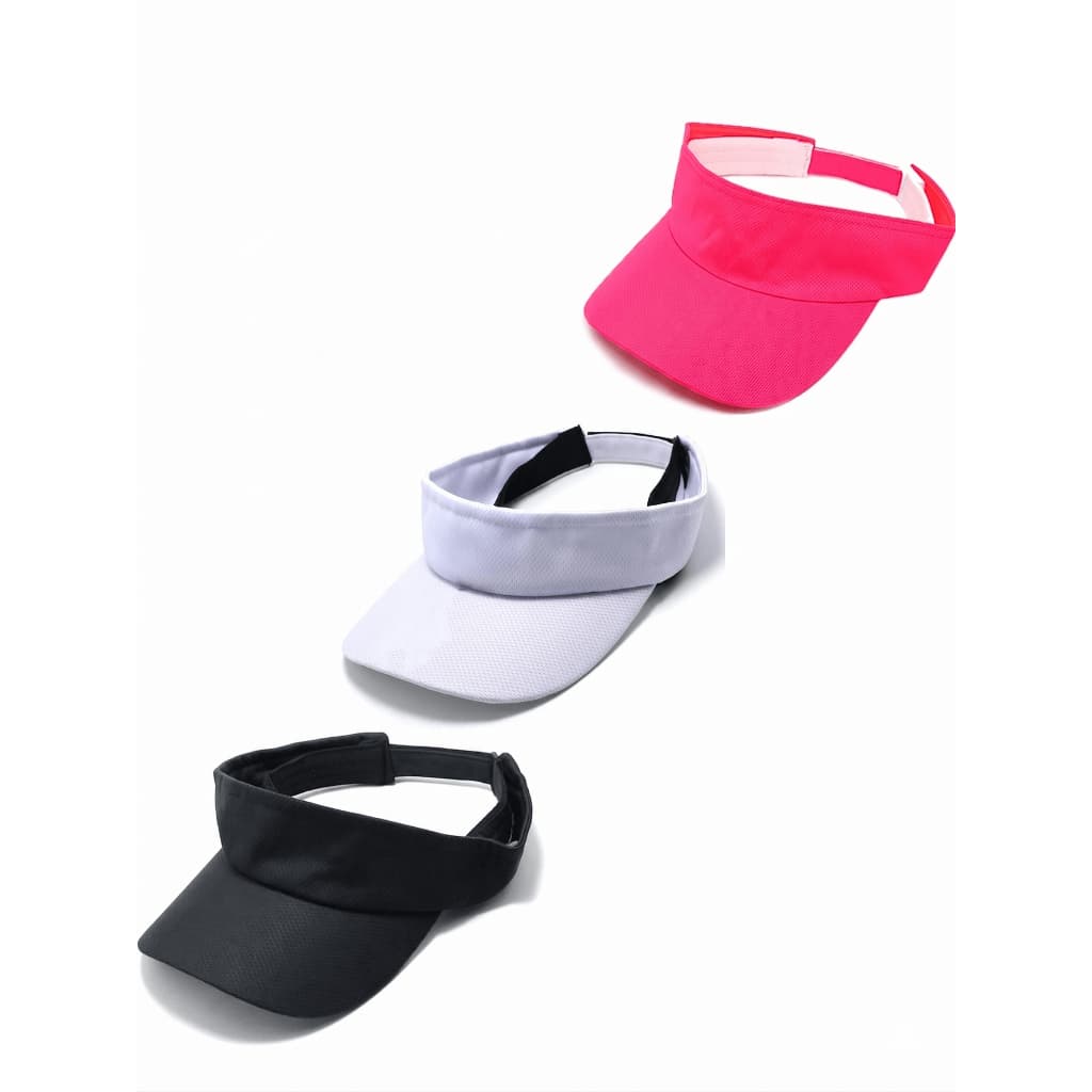 Kit 3 Viseiras Dry Fit com Proteção UV Corrida Praia Ajustável Boné Sol Caminhada Esporte Masculino e Feminino