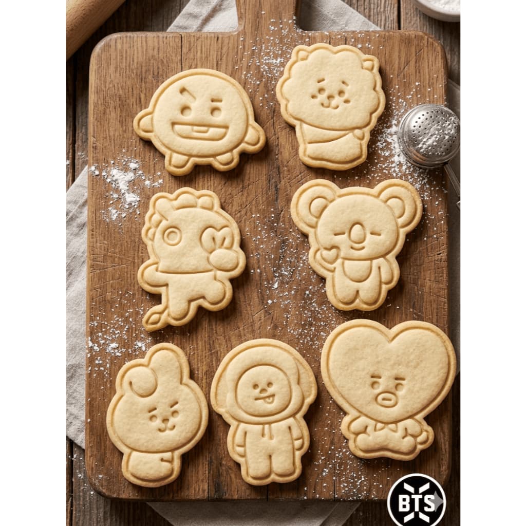Kit de Molde EXCLUSIVO BTS 2em1 Cortador Kpop Único Biscoito Massinha Festa Army Infantil Criativo BTS coreano