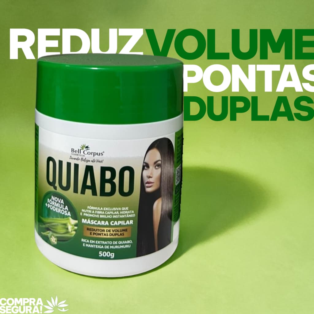 Máscara de Cabelo Hidratação Capilar Quiabo 500g Brilho e Força para os Fios - BellCorpus