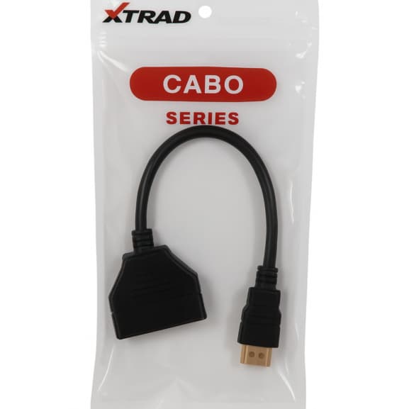 Cabo Divisor Splitter HDMI 1 Macho para 2 Fêmeas - Duplica Imagem