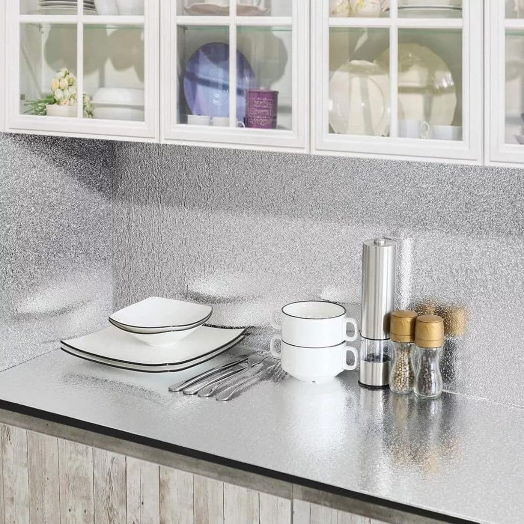 Papel Adesivo Lavável Forro Fogão Cozinha Armário Gavetas Impermeavel Resistente a Fogo 5mx40cm