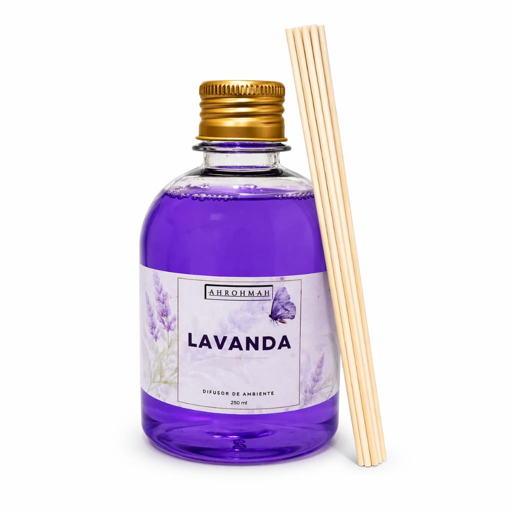 Difusor de Aromas Lavanda 250ml com 6 Varetas Aromatizador de Ambiente