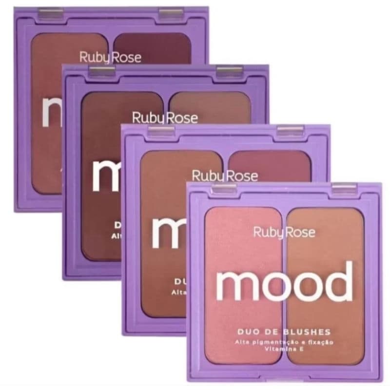 Duo de Blush Mood alta pigmentação, Blush Ruby Rose 2 em 1