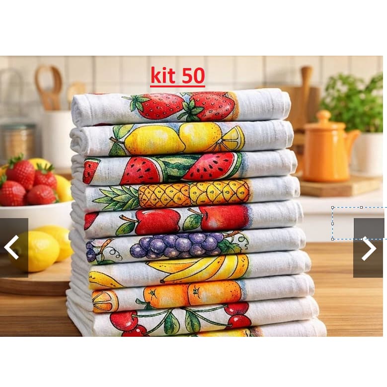 Kit 10 20 30 40 50 Panos De Prato GRANDES 100% 35 X 62 CM Algodão Estampados