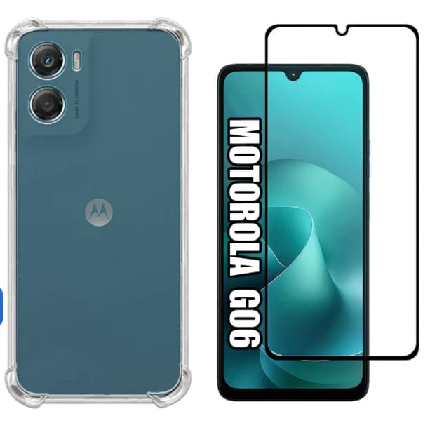Kit Capa Anti Impacto + Película 3D P/ Moto G06