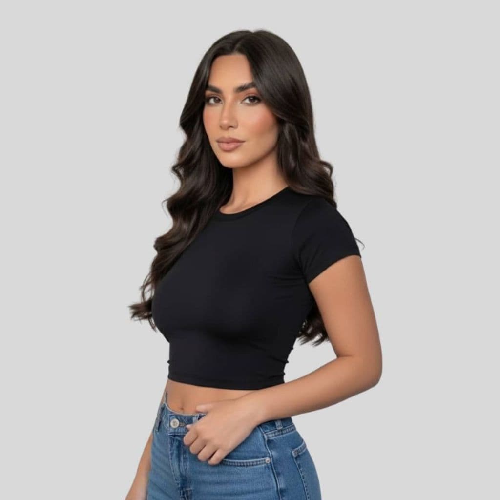 Blusa Cropped Suplex Feminina Justa Confortável Versátil  Slim Fit Casual Básica