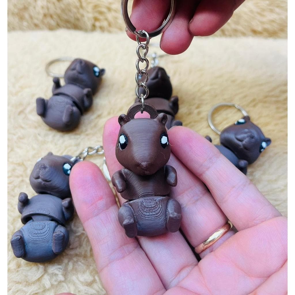 Chaveiro Capivara 3D Articulado e Fofo - Design Criativo e Multifuncional